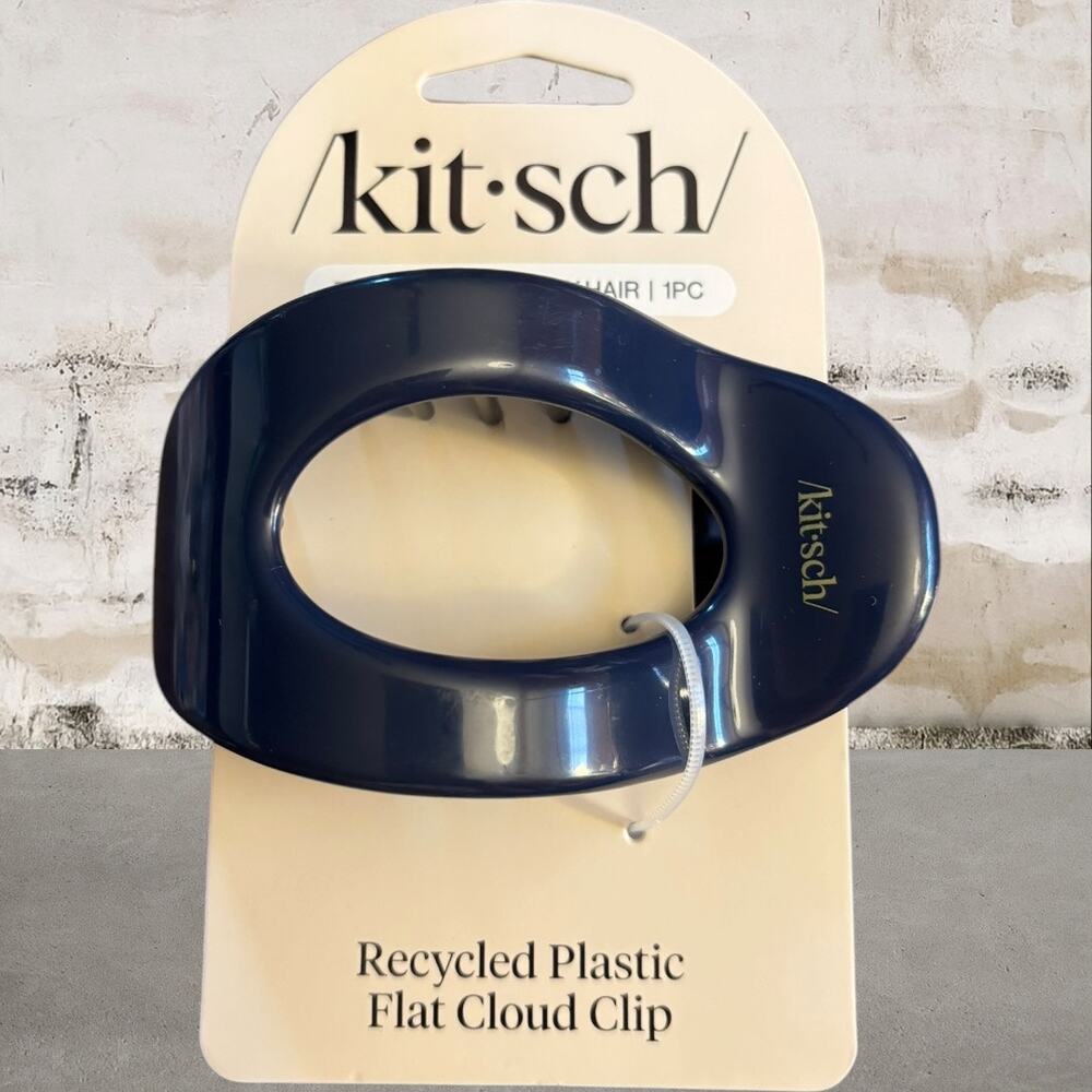 Kitsch Large Flat Cloud Hair Claw Clip Navy NWT